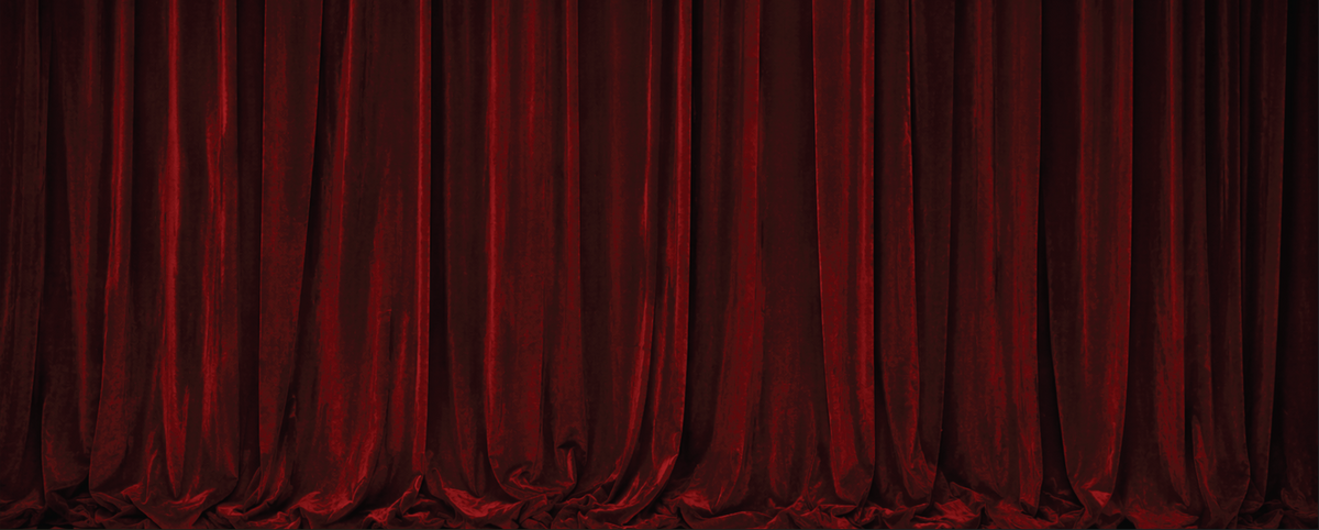 Red velvet curtains